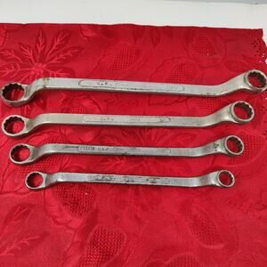 4X Old Craftsman Deep Offset Box Wrench Set CI Series 3/8"-7/8" USA Owners Marks